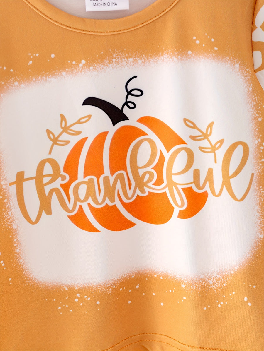 Fall Thanksgiving Halloween 3 pieces Short sleeve O-neck T-shirt