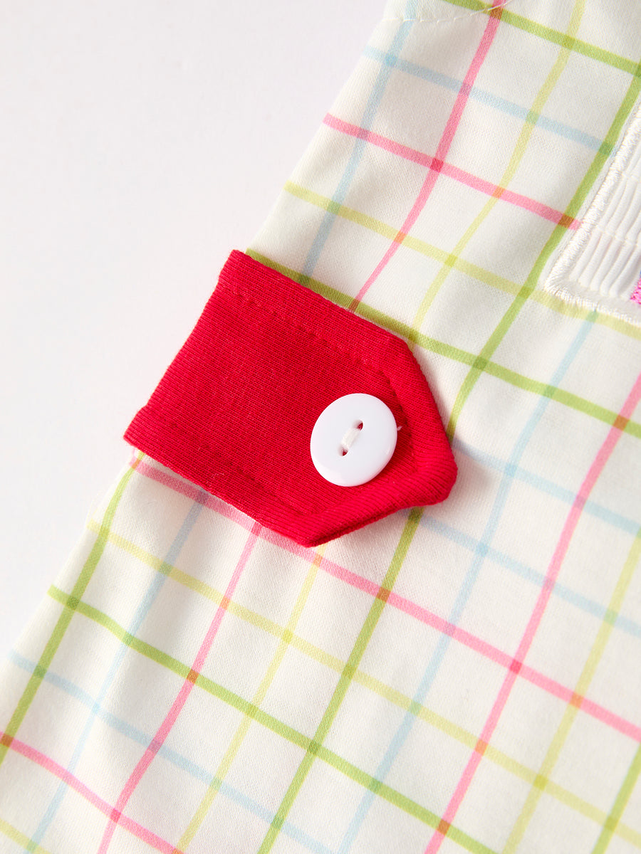 Back-To-School Smocking Embroidery Boys' Romper
