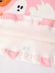 Halloween Ghost Pumpkin Print Short sleeve Dress