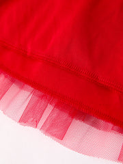 Valentine's Day Summer Red Girls' Tulle Skirt