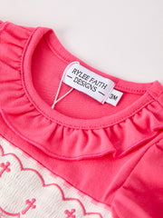 Hot Pink Smocked Church Christ Bishop Christening Romper