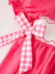 Hot Pink Smocked Church Christ Bishop Christening Dress