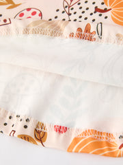 Fall Thanksgiving Pumpkin Leaf Print Dress