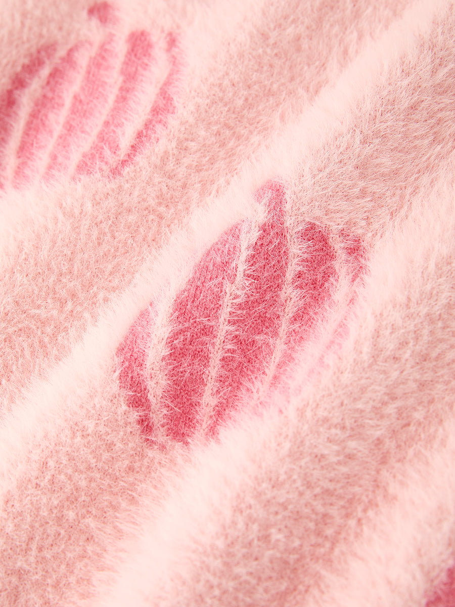 Fall Pumpkin Pink Girls Pullover Sweater