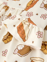 Thanksgiving Day Cute Baking Design Girls Dress