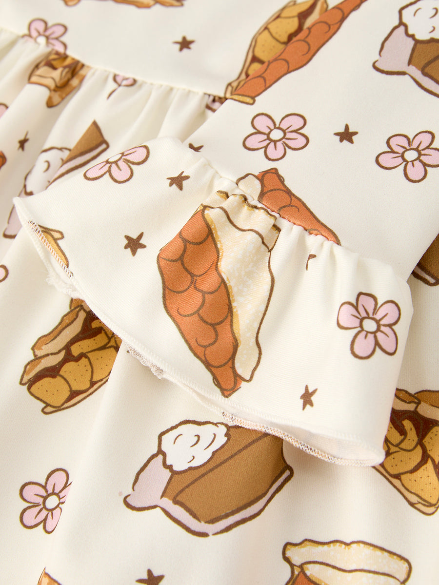 Thanksgiving Day Cute Baking Design Girls Dress