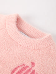 Fall Pumpkin Pink Girls Pullover Sweater