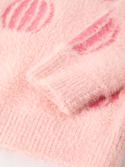 Fall Pumpkin Pink Girls Pullover Sweater