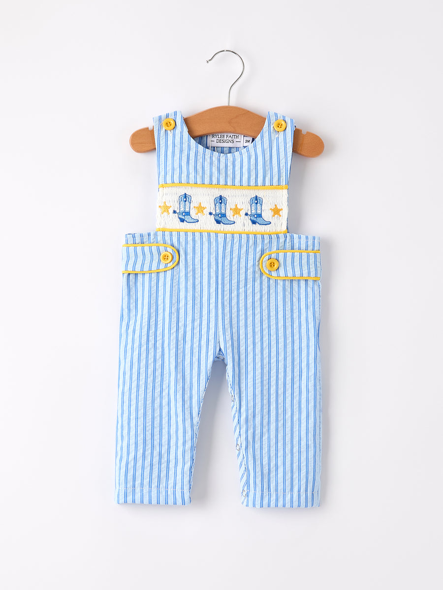 Autumn Blue Striped Baby Boys' Romper