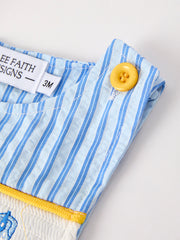 Autumn Blue Striped Baby Boys' Romper