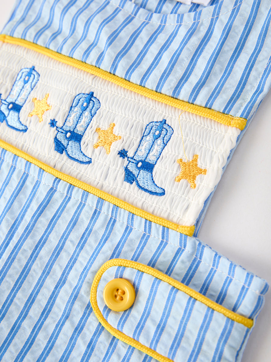 Autumn Blue Striped Baby Boys' Romper