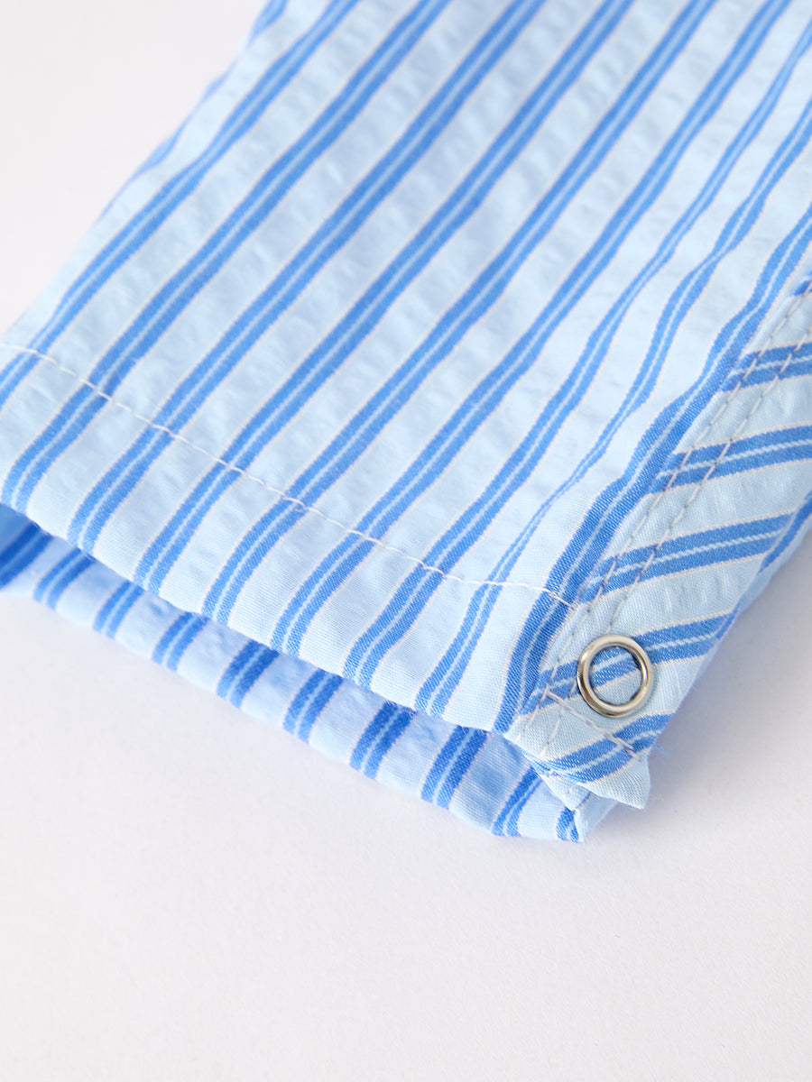 Autumn Blue Striped Baby Boys' Romper