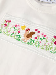 Autumn Rooster Smock Embroidered Boys Boys'Set