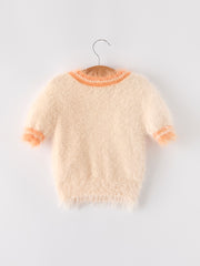 Fall Pumpkin Orange Girls Pullover Sweater