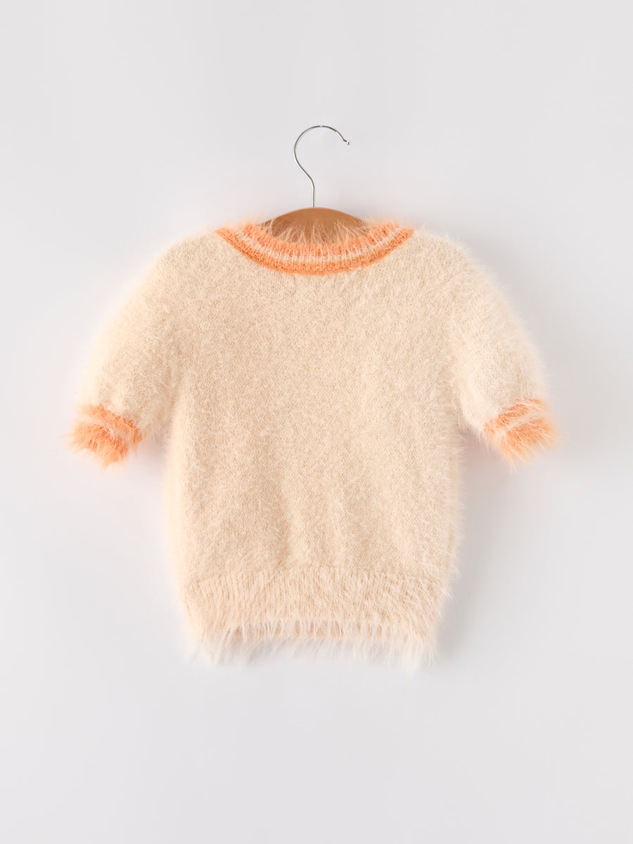 Fall Pumpkin Orange Girls Pullover Sweater
