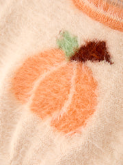 Fall Pumpkin Orange Girls Pullover Sweater