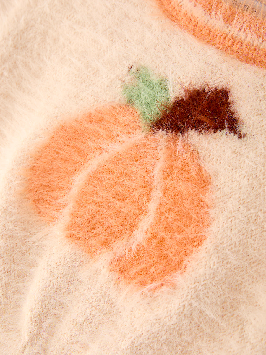 Fall Pumpkin Orange Girls Pullover Sweater