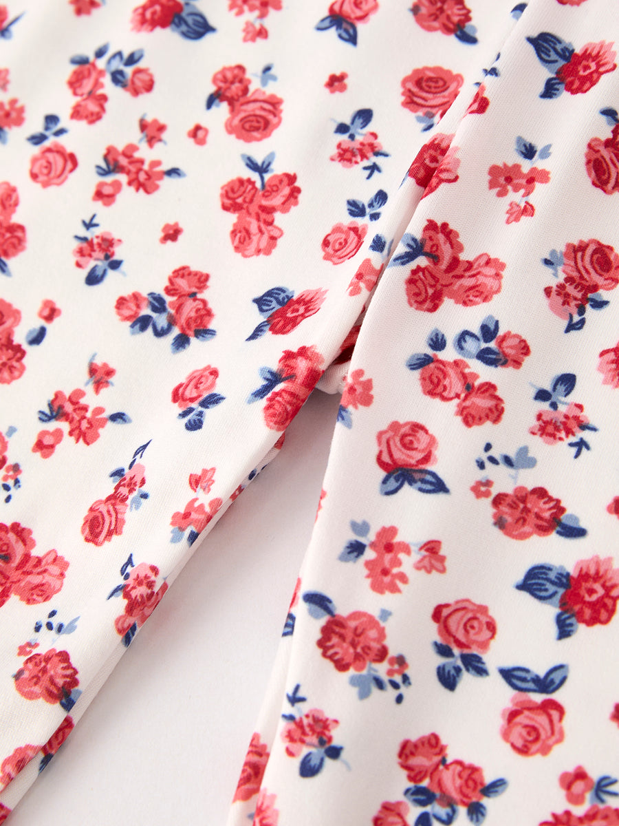 Navy Floral Trousers Two-Piece Set