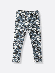 Girls Black Camouflage Casual Pants Two-Piece Set