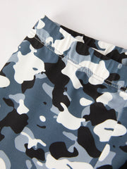 Girls Black Camouflage Casual Pants Two-Piece Set