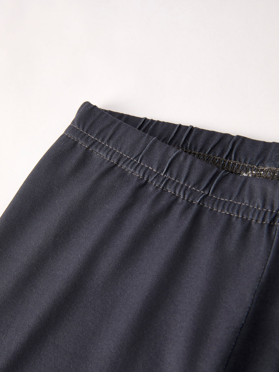 Girls Black Leopard Casual Pants Two-Piece Set