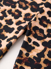 Girls Black Leopard Casual Pants Two-Piece Set