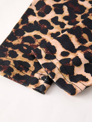 Girls Black Leopard Casual Pants Two-Piece Set