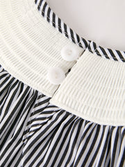 Halloween Striped "Trick Or Treat" Smock Embroidered Baby Girl Dress