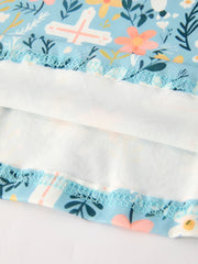 Autumn Christmas Girls Cross Floral Milk Silk Dress