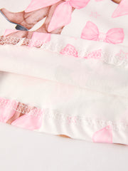 Autumn Western Girls Bow Milk Silk Long Sleeve Dress