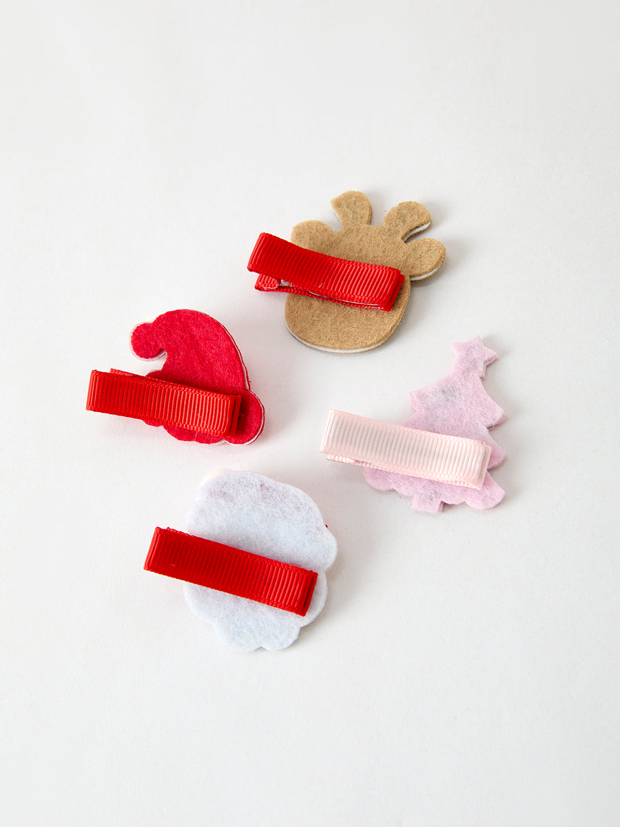 Winter Christmas Girls Hair Clips 1.8 Inch