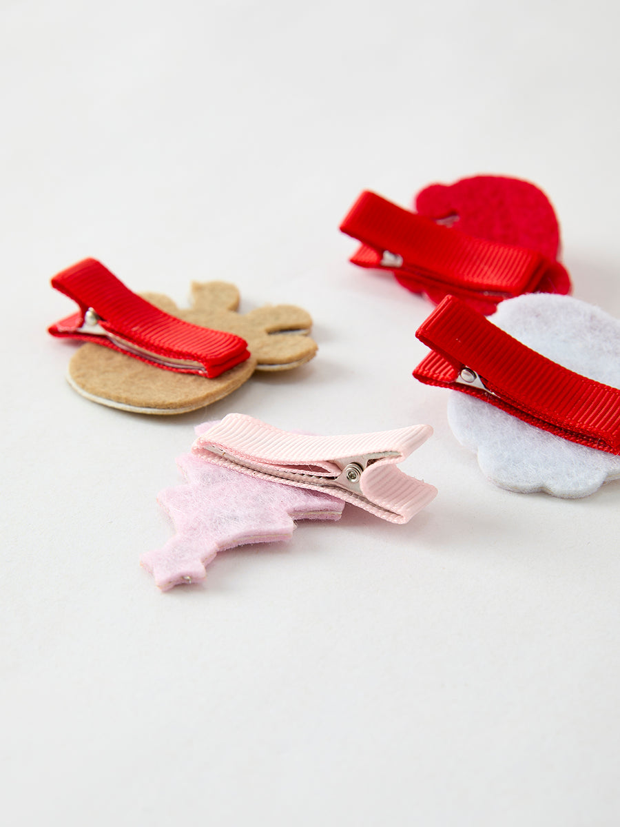 Winter Christmas Girls Hair Clips 1.8 Inch