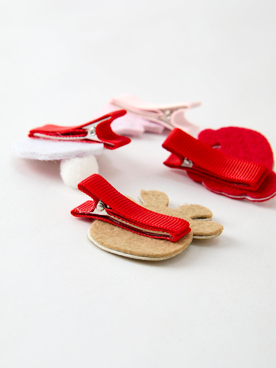 Winter Christmas Girls Hair Clips 1.8 Inch