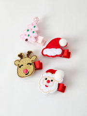 Winter Christmas Girls Hair Clips 1.8 Inch