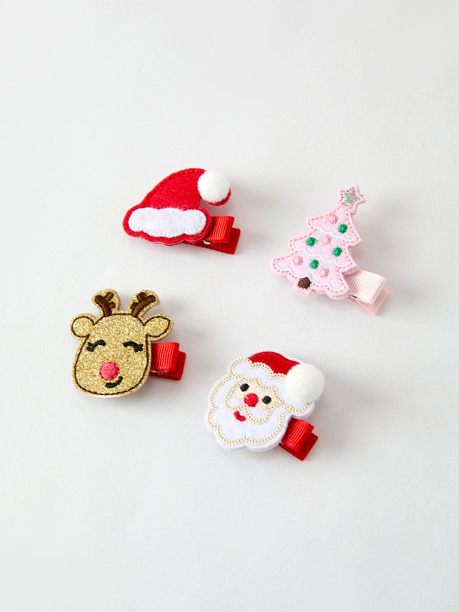 Winter Christmas Girls Hair Clips 1.8 Inch