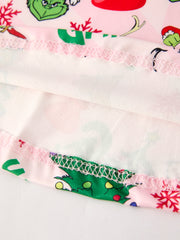 Winter Christmas Character Print Girls Dress