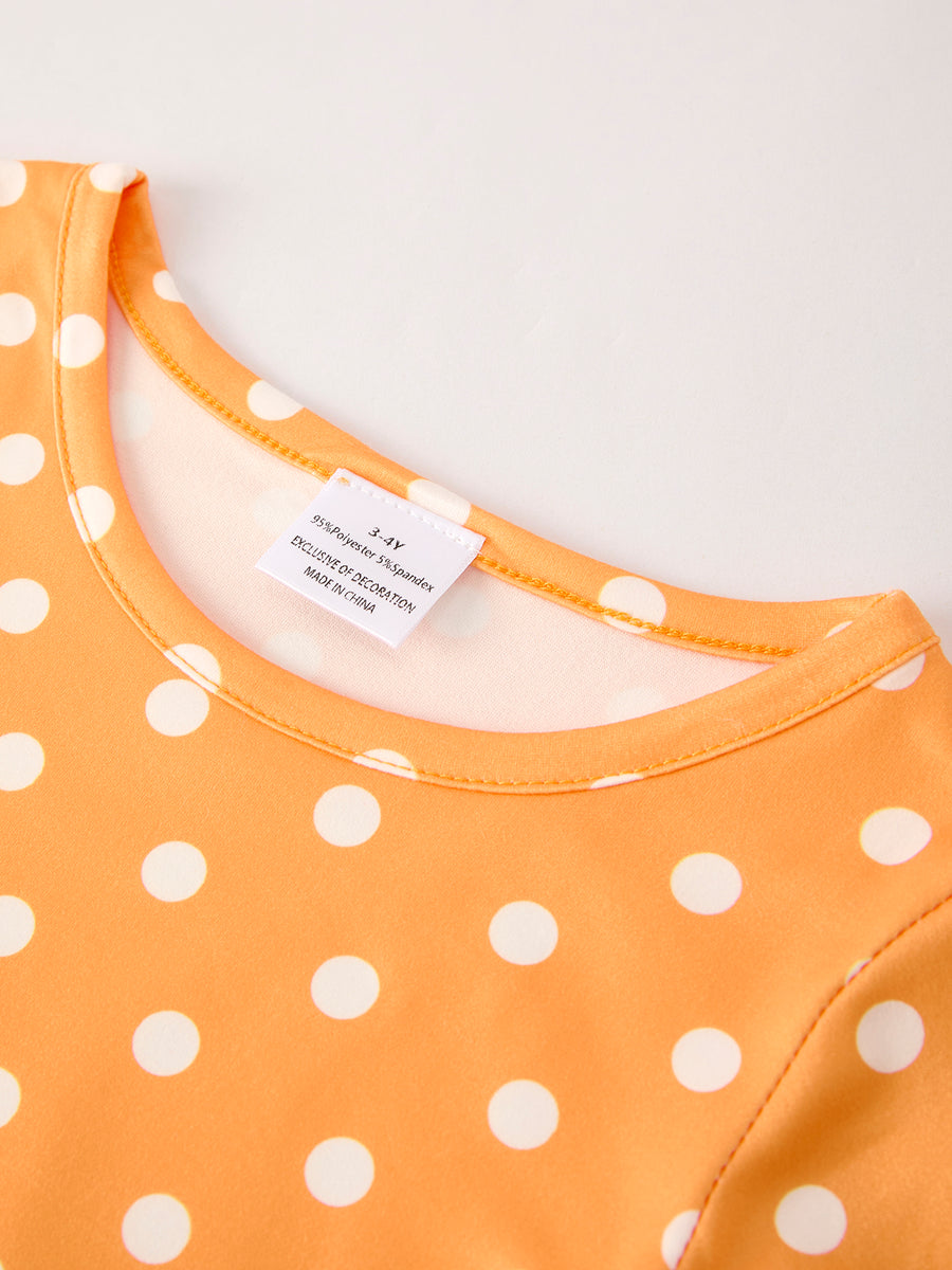 Thanksgiving Day Fall Girls Set Of 2 Pcs In One Package Pumpkin Print Dress