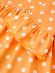 Thanksgiving Day Fall Girls Set Of 2 Pcs In One Package Pumpkin Print Dress
