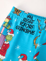 Christmas Character Print Sweatshirt & Bell Bottom Pants Set