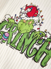 Christmas Character Print Sweatshirt & Bell Bottom Pants Set