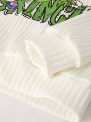 Christmas Character Print Sweatshirt & Bell Bottom Pants Set