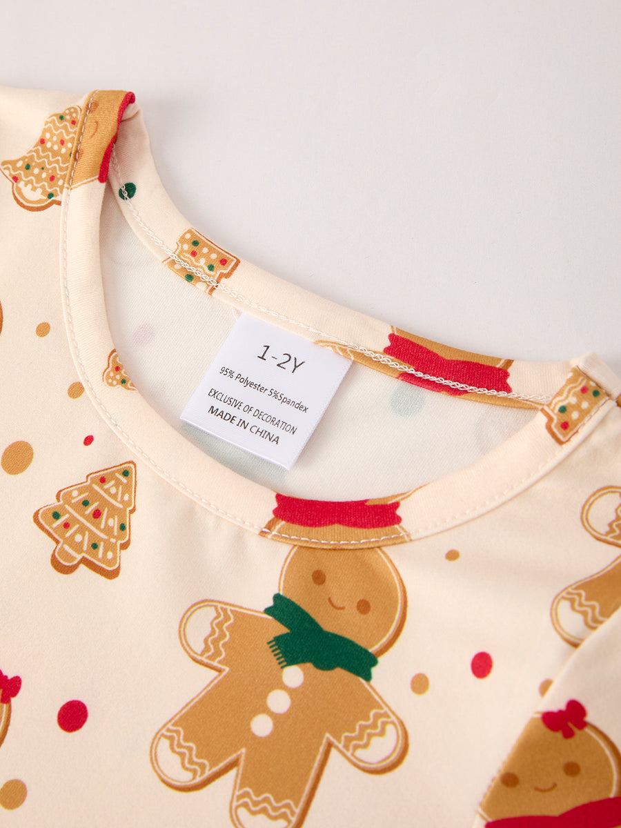 Winter Christmas Print Girls Dress Set (2 Pieces)