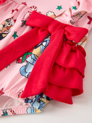 Christmas Character Festive Baby Girls Romper with Ruffles