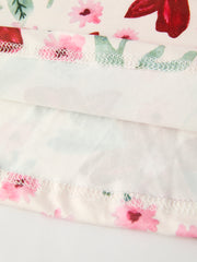 Christmas Girls' Long Sleeve Floral Dress โ Red and Pink