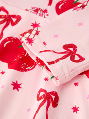 Christmas Cherry Sweetness: Playful Pink Girls Dress for Little Fashionistas