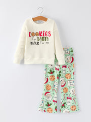 Christmas "Cookies for SANTA, Milk for Me" Girls Outfit