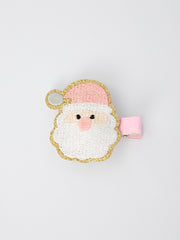 Christmas Pink Santa Girls 2-inch Hair Clip– Pink Girls' Hair Accessory
