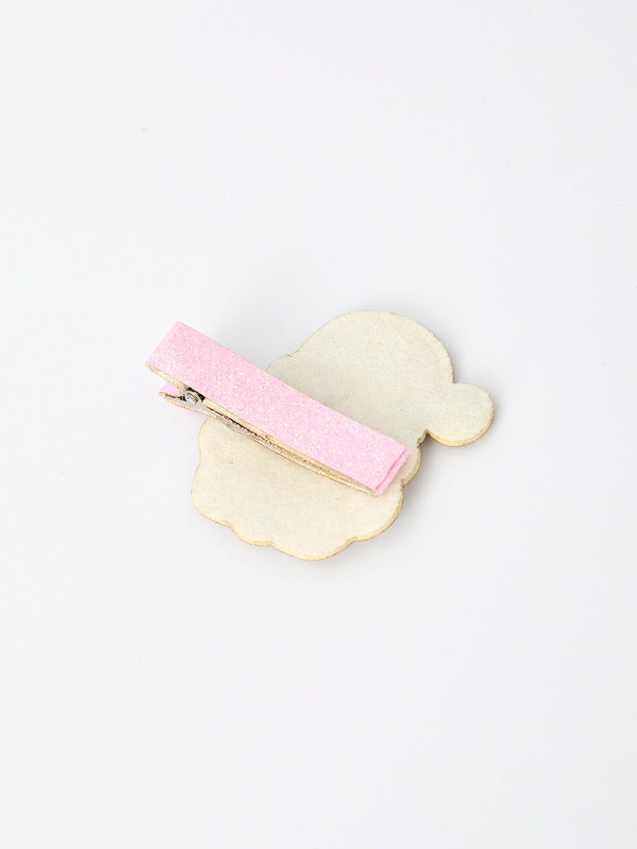 Christmas Pink Santa Girls 2-inch Hair Clip– Pink Girls' Hair Accessory
