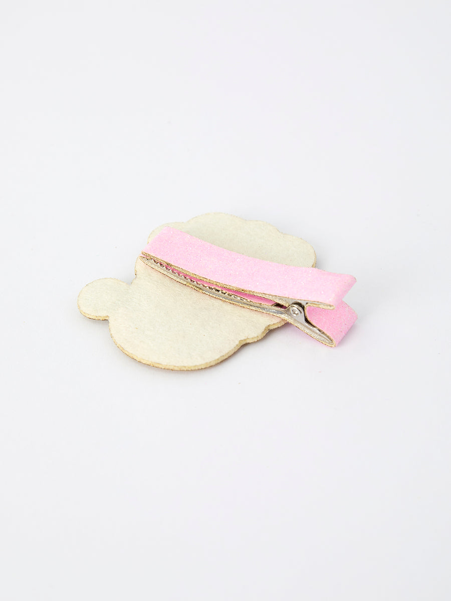 Christmas Pink Santa Girls 2-inch Hair Clip– Pink Girls' Hair Accessory
