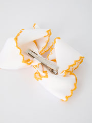 Dog Embroidered Bow Hair Clip – Cute Kids Hair Accessory 4 Inch Hairpin